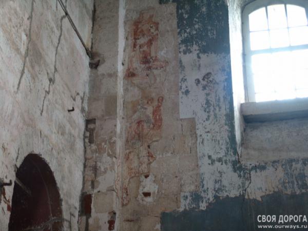 Храм Бориса и Глеба в Кидекше - фрески 12 века